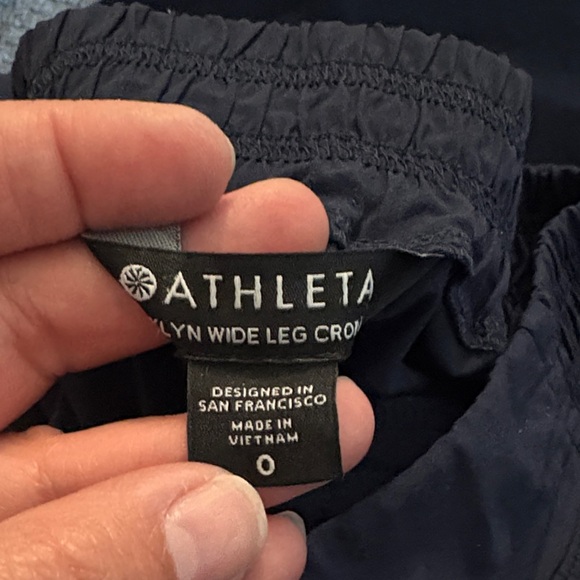 Athleta Navy Brooklyn Wide Leg Crop Pant Size 0 - Picture 3 of 11